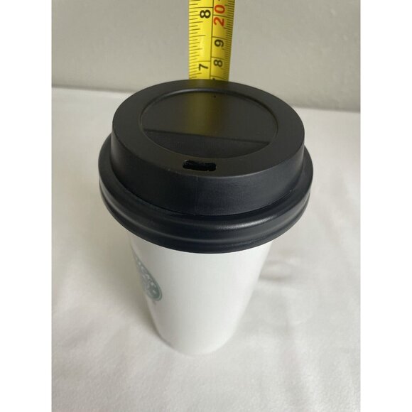Starbucks Ceramic Siren Logo Travel Mug Cup Locking Lid White Green 12oz 2009 - Picture 10 of 11